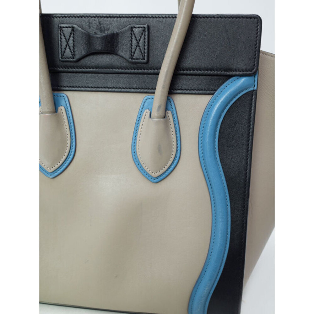 Celine Calfskin Leather Handbag Tote Shopper Shoulder - Picture 7 of 9